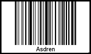 Der Voname Asdren als Barcode und QR-Code