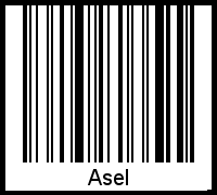 Barcode des Vornamen Asel