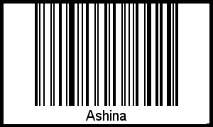 Der Voname Ashina als Barcode und QR-Code