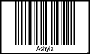 Der Voname Ashyia als Barcode und QR-Code