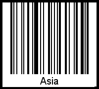 Asia als Barcode und QR-Code
