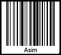 Barcode des Vornamen Asim