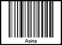 Der Voname Asina als Barcode und QR-Code