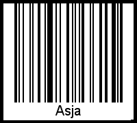 Der Voname Asja als Barcode und QR-Code