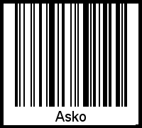 Der Voname Asko als Barcode und QR-Code