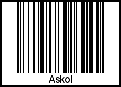 Der Voname Askol als Barcode und QR-Code