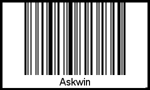 Der Voname Askwin als Barcode und QR-Code