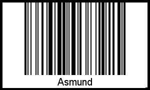 Der Voname Asmund als Barcode und QR-Code