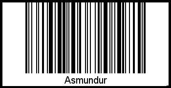 Der Voname Asmundur als Barcode und QR-Code