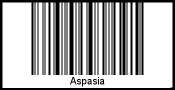 Aspasia als Barcode und QR-Code
