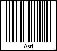 Der Voname Asri als Barcode und QR-Code