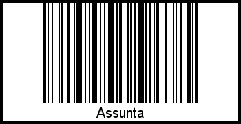 Der Voname Assunta als Barcode und QR-Code