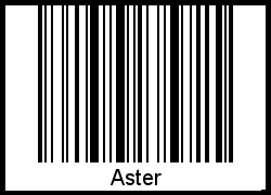 Der Voname Aster als Barcode und QR-Code