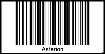 Der Voname Asterion als Barcode und QR-Code