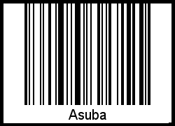 Der Voname Asuba als Barcode und QR-Code