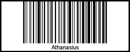 Der Voname Athanasius als Barcode und QR-Code