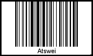 Barcode des Vornamen Atswei