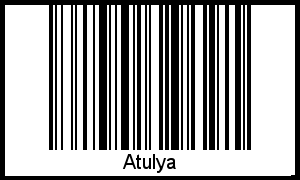 Barcode des Vornamen Atulya