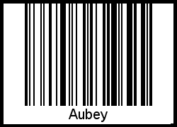 Der Voname Aubey als Barcode und QR-Code
