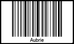 Der Voname Aubrie als Barcode und QR-Code
