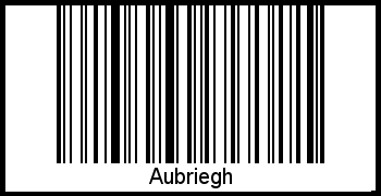 Aubriegh als Barcode und QR-Code