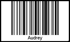 Audrey als Barcode und QR-Code