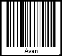 Barcode des Vornamen Avan