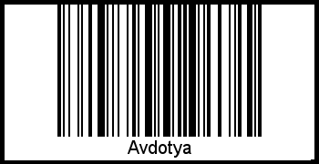Der Voname Avdotya als Barcode und QR-Code
