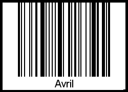 Avril als Barcode und QR-Code