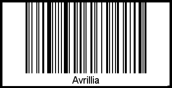 Der Voname Avrillia als Barcode und QR-Code