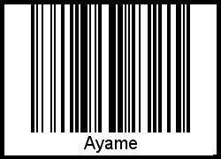 Der Voname Ayame als Barcode und QR-Code