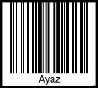 Der Voname Ayaz als Barcode und QR-Code