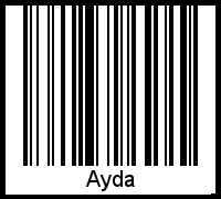 Der Voname Ayda als Barcode und QR-Code