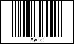 Der Voname Ayelet als Barcode und QR-Code
