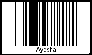 Ayesha als Barcode und QR-Code
