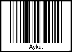 Der Voname Aykut als Barcode und QR-Code