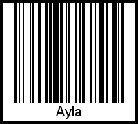 Der Voname Ayla als Barcode und QR-Code