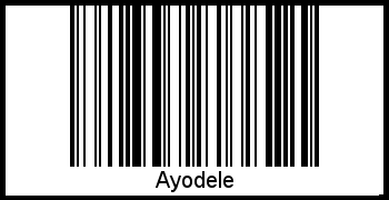 Der Voname Ayodele als Barcode und QR-Code