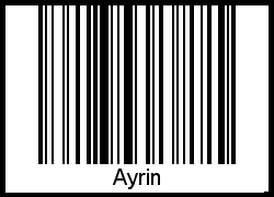 Barcode des Vornamen Ayrin