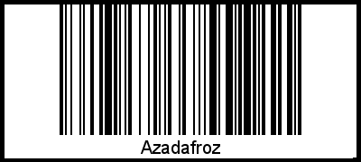 Der Voname Azadafroz als Barcode und QR-Code