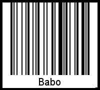 Der Voname Babo als Barcode und QR-Code