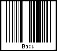 Interpretation von Badu als Barcode
