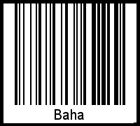 Barcode des Vornamen Baha