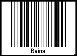 Baina als Barcode und QR-Code
