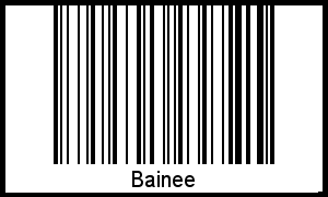 Der Voname Bainee als Barcode und QR-Code