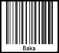 Barcode des Vornamen Baka