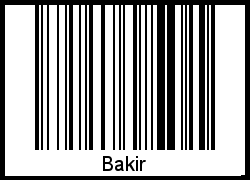 Der Voname Bakir als Barcode und QR-Code