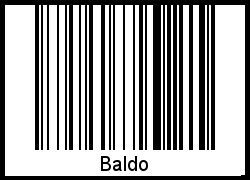 Der Voname Baldo als Barcode und QR-Code