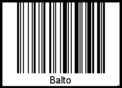 Der Voname Balto als Barcode und QR-Code