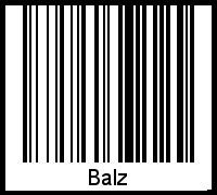 Der Voname Balz als Barcode und QR-Code